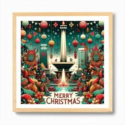 Christmas In Indonesia 2 Art Print -Xmas Gifts Hub m2Fgen2Fart print square framed oak2Fbdd876a5 9bca 4c5d bf78 3dc2599041b6