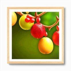 Christmas Tree With Fruits Art Print -Xmas Gifts Hub m2Fgen2Fart print square framed oak2Fc7e52863 f747 4214 ae96 b828c03ac196