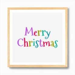 Merry Christmas Art Print -Xmas Gifts Hub m2Fgen2Fart print square framed oak2Fc8cfd02c 44a5 4c38 815b 88fabc210f6b