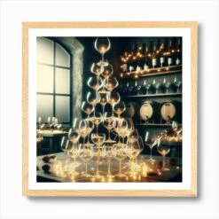 Wine Glasses Christmas Tree Art Print -Xmas Gifts Hub m2Fgen2Fart print square framed oak2Fcab746a0 79b9 4a61 bd7d 044d38bfd058