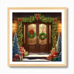Christmas Decoration On Home Door Ultra Hd Realistic Vivid Colors Highly Detailed Uhd Drawing (3) Art Print 12 Christmas Decoration On Home Door Ultra Hd Realistic Vivid Colors Highly Detailed Uhd Drawing (3) Art Print -Xmas Gifts Hub m2Fgen2Fart print square framed oak2Fda46e5b1 0595 4aca af2d 3ddbe986e994