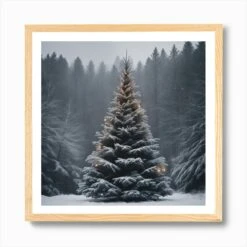 Christmas Tree In The Snow 5 Art Print -Xmas Gifts Hub m2Fgen2Fart print square framed oak2Fe3ad959d 977a 4176 8ad6 7490aaa7fff4