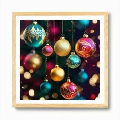 Christmas Ornaments 156 Art Print -Xmas Gifts Hub m2Fgen2Fart print square framed oak2Fe5af6603 9452 44df 8e3a e38e1269cf5c