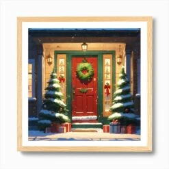 Christmas Decoration On Home Door Golden Ratio Fake Detail Trending Pixiv Fanbox Acrylic Palette Art Print -Xmas Gifts Hub m2Fgen2Fart print square framed oak2Fe874d0c4 50bf 4e09 b3c9 b824970d21fa