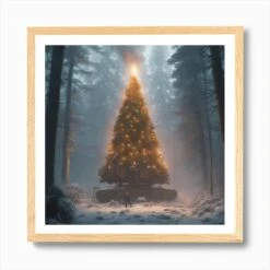Christmas Tree In The Woods 13 Art Print -Xmas Gifts Hub m2Fgen2Fart print square framed oak2Feb662d6a 2909 428b 9876 0b86f29e141e