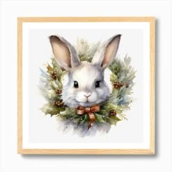 Christmas Bunny 2 Art Print -Xmas Gifts Hub m2Fgen2Fart print square framed oak2Fee28cc15 5a5b 4654 94d9 ed5fc5b54fb2