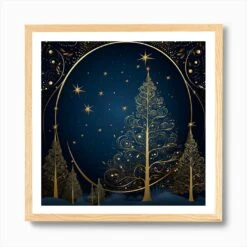 Christmas Tree Background Art Print -Xmas Gifts Hub m2Fgen2Fart print square framed oak2Ff09ef567 f092 4cb0 aa52 864b7d4863ba