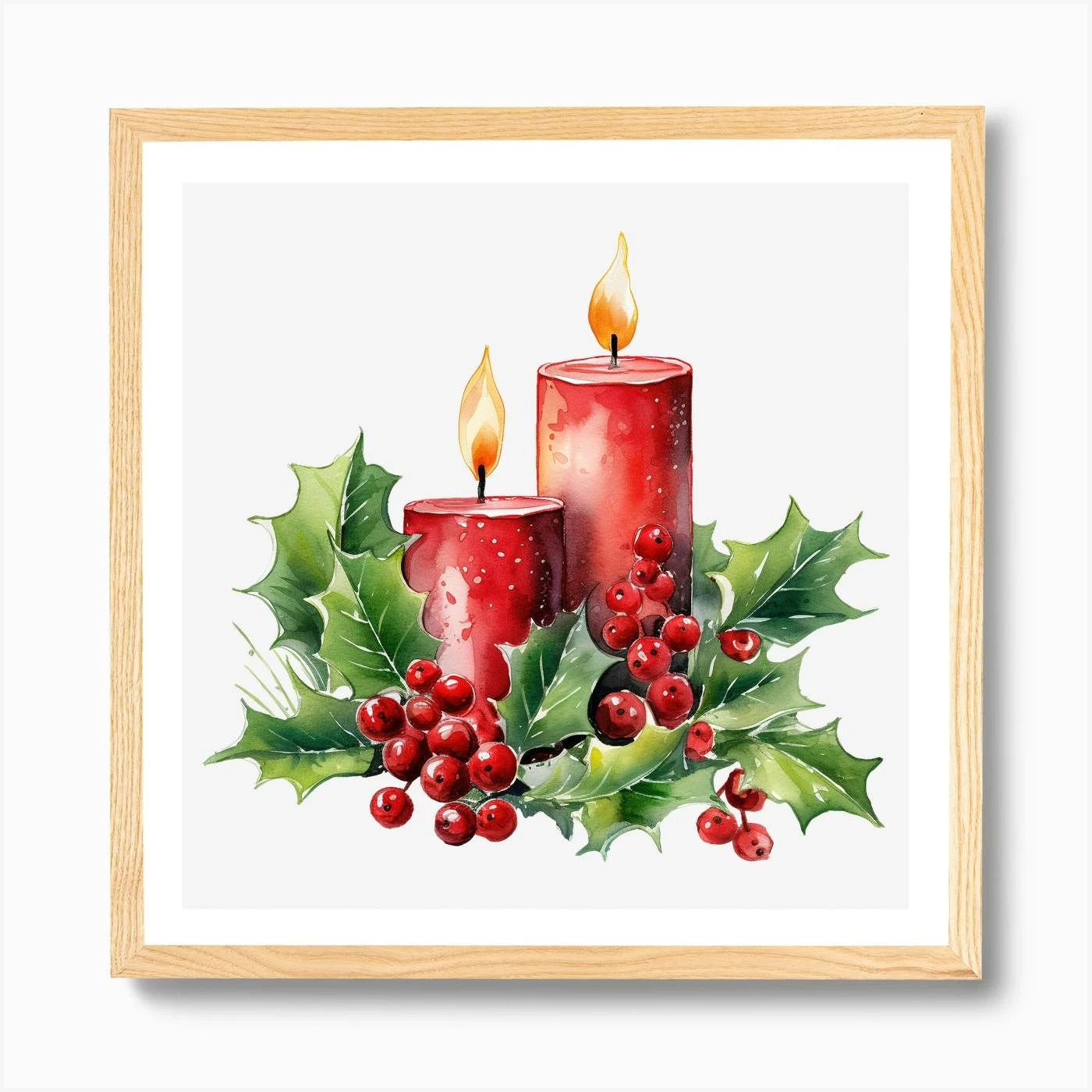 Christmas Candles With Holly 6 Art Print 7 Christmas Candles With Holly 6 Art Print - Image 5