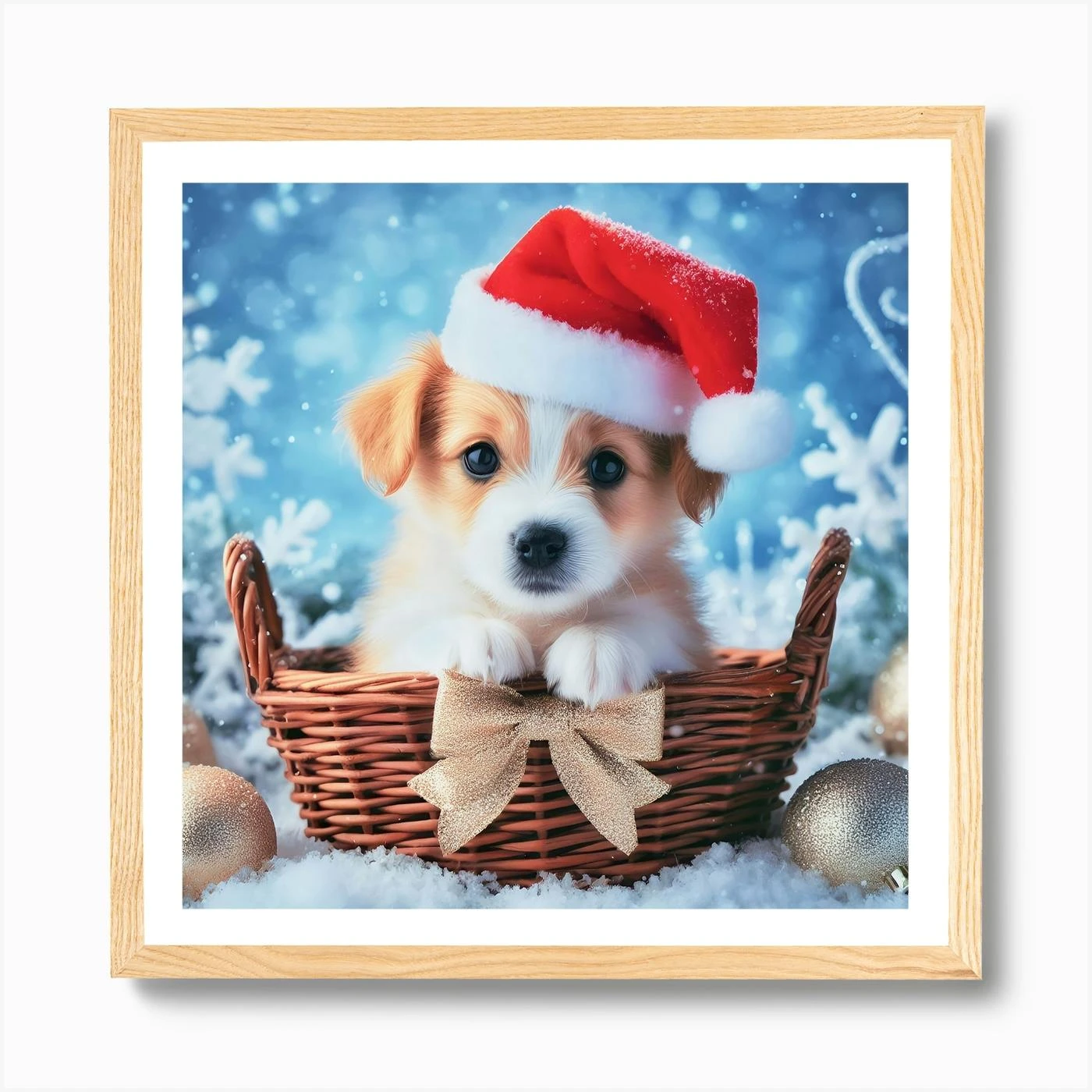 Christmas Puppy Art Print 7 Christmas Puppy Art Print - Image 5