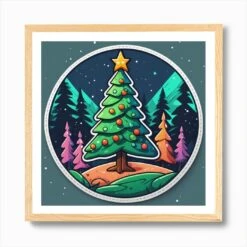 Christmas Tree 8 Art Print -Xmas Gifts Hub m2Fgen2Fart print square framed oak2Ffe3bcfec 81ea 409b a754 ae974042b770