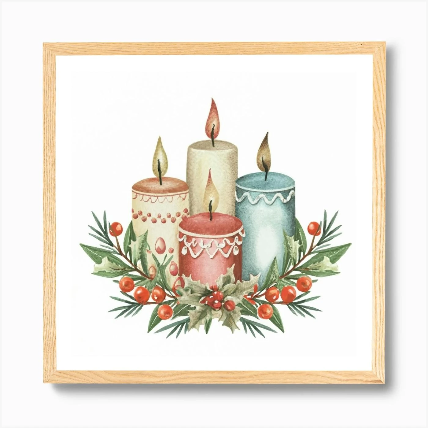 Christmas Candles Art Print 7 Christmas Candles Art Print - Image 5