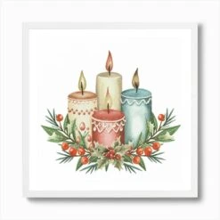 Christmas Candles Art Print 11 Christmas Candles Art Print -Xmas Gifts Hub m2Fgen2Fart print square framed white2F027ebe0e 4567 4fa1 8569 ab8e2d19dc6c