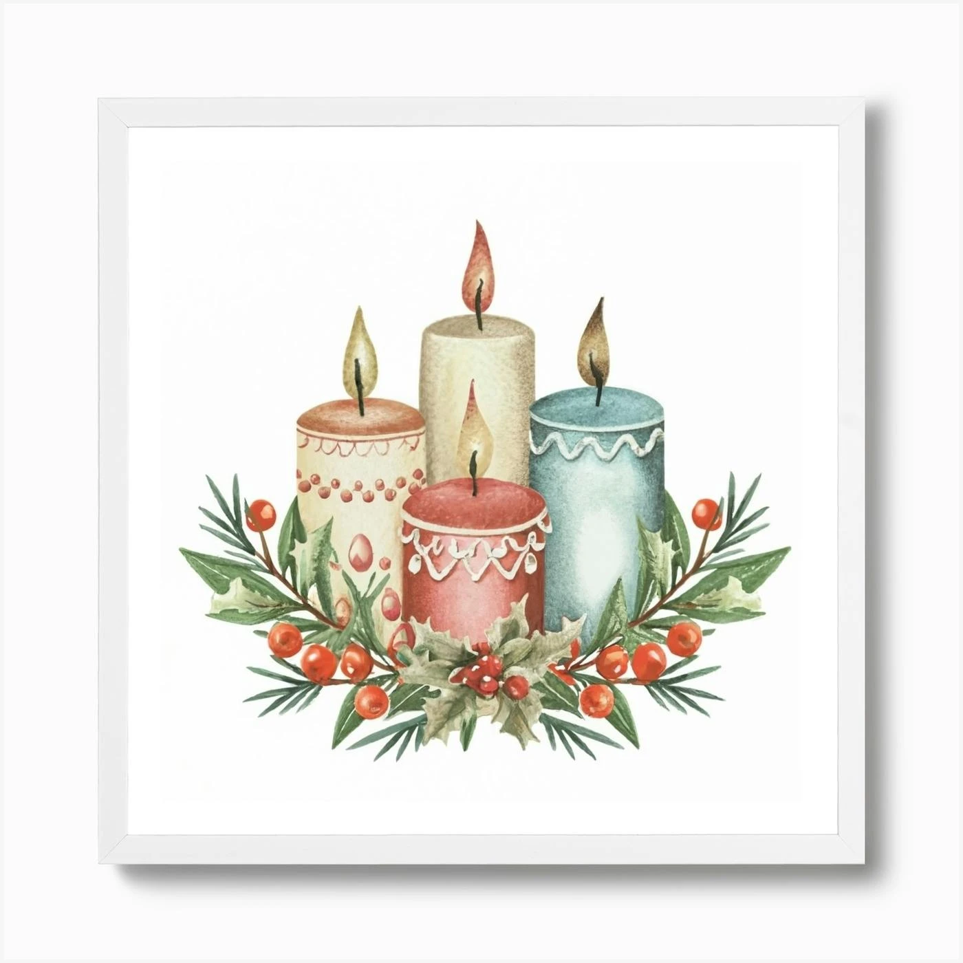 Christmas Candles Art Print 6 Christmas Candles Art Print - Image 4
