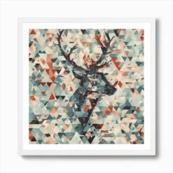 Deer, Rein Deer, Christmas, Christmas Vector Art, Vector Art, Christmas Art, Christmas Art Print -Xmas Gifts Hub m2Fgen2Fart print square framed white2F052bf947 f3fa 4580 9b4e 14f96777d917