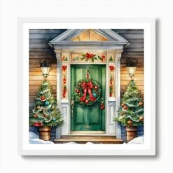 Christmas Door 190 Art Print 11 Christmas Door 190 Art Print -Xmas Gifts Hub m2Fgen2Fart print square framed white2F0be9ab7e f533 4041 9df0 fdda42d86432