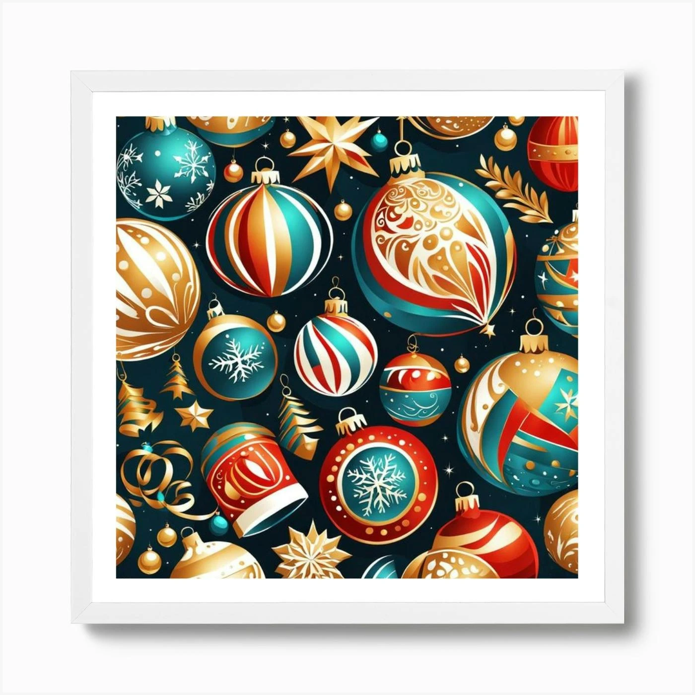 Christmas Ornaments Seamless Pattern Art Print 6 Christmas Ornaments Seamless Pattern Art Print - Image 4