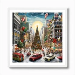 Christmas Holiday Emoji Chaos 2 Art Print -Xmas Gifts Hub m2Fgen2Fart print square framed white2F10490a1d 5a89 4f7f bdf7 20cd081f993d