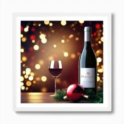 Christmas Wine 4 Art Print -Xmas Gifts Hub m2Fgen2Fart print square framed white2F10c4b95e 4db1 4a6d 8a08 4ae8698c0a72