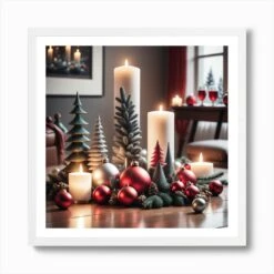 Christmas Decorations On Table In Living Room Mysterious (3) Art Print -Xmas Gifts Hub m2Fgen2Fart print square framed white2F190ef7fd 2d3d 4384 8b11 0f8637f79b71