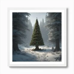 Christmas Tree In The Forest 117 Art Print -Xmas Gifts Hub m2Fgen2Fart print square framed white2F1c9f4c4f 9531 42c0 9ce1 1f40156c18e8