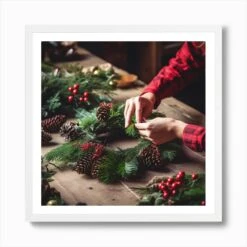 Christmas Wreath Making 3 Art Print 11 Christmas Wreath Making 3 Art Print -Xmas Gifts Hub m2Fgen2Fart print square framed white2F20e751e5 44c2 44c2 98b9 3b02eb10694f
