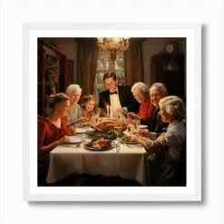 Christmas Dinner With Happy Family And Friends 1 Art Print 11 Christmas Dinner With Happy Family And Friends 1 Art Print -Xmas Gifts Hub m2Fgen2Fart print square framed white2F282dfb86 f3e6 4ff2 9ea5 0c21c6841d0d