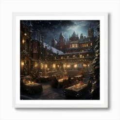 Christmas Party At The Castle 3 Art Print -Xmas Gifts Hub m2Fgen2Fart print square framed white2F294bb358 2095 4ae3 93b5 3d917df5f55b