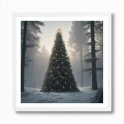Christmas Tree In The Forest 114 Art Print -Xmas Gifts Hub m2Fgen2Fart print square framed white2F2bf68fe8 f5ff 4617 bb0f 17bc9711f8b5