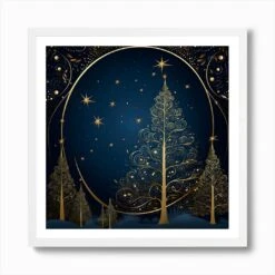 Christmas Tree Background Art Print -Xmas Gifts Hub m2Fgen2Fart print square framed white2F2e1d11b7 e806 4cda a344 759cf5f8142c