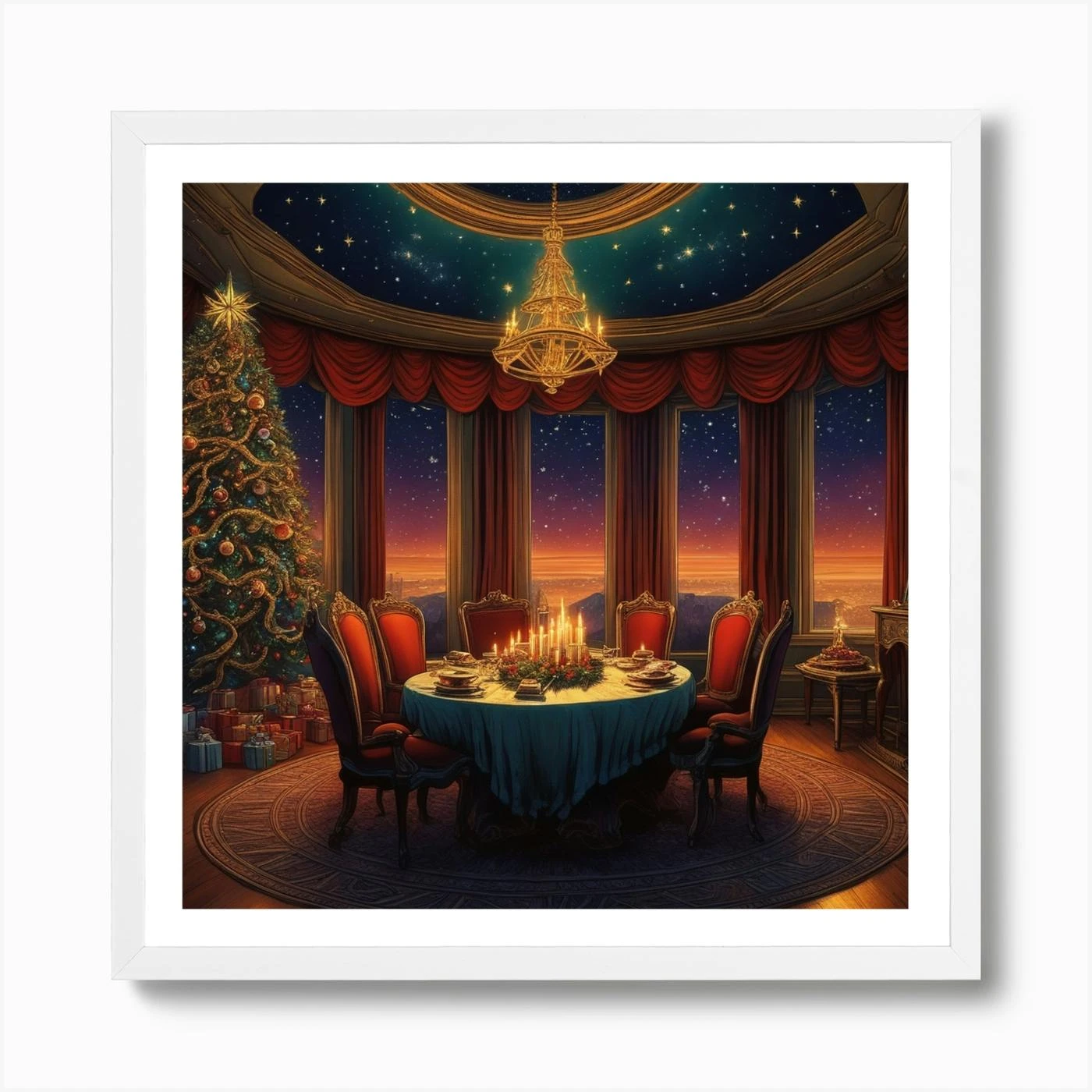 Christmas Dining Room 8 Art Print 6 Christmas Dining Room 8 Art Print - Image 4