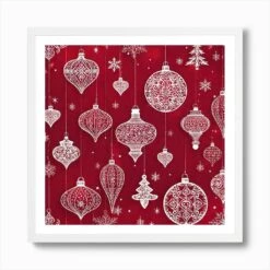 Christmas Ornaments 109 Art Print -Xmas Gifts Hub m2Fgen2Fart print square framed white2F36216ad6 43f6 494d 8681 7dc7b6d2f369