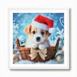 Christmas Puppy Art Print 11 Christmas Puppy Art Print -Xmas Gifts Hub m2Fgen2Fart print square framed white2F384b7638 137c 42c5 bdd5 d9944598cb51