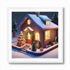 Christmas House 106 Art Print 11 Christmas House 106 Art Print -Xmas Gifts Hub m2Fgen2Fart print square framed white2F3b32b2ac 823d 4f55 8877 89beb7b98744