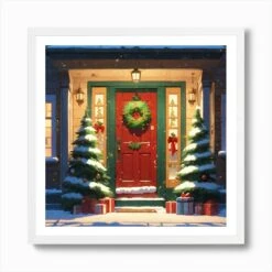 Christmas Decoration On Home Door Golden Ratio Fake Detail Trending Pixiv Fanbox Acrylic Palette Art Print -Xmas Gifts Hub m2Fgen2Fart print square framed white2F3dc2ef31 1f6e 4673 a09f 2f091cfaac5d