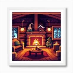Pixel Art Christmas Interior Art Print 11 Pixel Art Christmas Interior Art Print -Xmas Gifts Hub m2Fgen2Fart print square framed white2F3ffc02a5 7c46 4237 b1aa 6ba643bd3110
