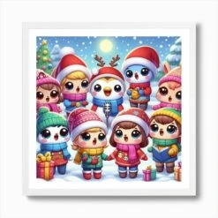 Christmas - Children'S Choir Art Print -Xmas Gifts Hub m2Fgen2Fart print square framed white2F402285c8 7b30 48dc 8a19 3fb2437e5f00