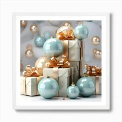 Christmas Presents Art Print -Xmas Gifts Hub m2Fgen2Fart print square framed white2F40cacff3 558e 4962 898c fb98831d80ed