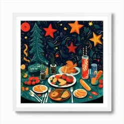 Christmas Dinner Art Print 11 Christmas Dinner Art Print -Xmas Gifts Hub m2Fgen2Fart print square framed white2F42bc58de 91a4 4fc7 8139 d3c79ae99ba6