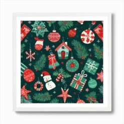 Christmas Background 1 Art Print -Xmas Gifts Hub m2Fgen2Fart print square framed white2F43d48d63 eaf9 4acf 849d 0b88ccce94c5