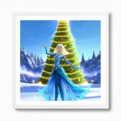 Ballerina Christmas 0014 Art Print -Xmas Gifts Hub m2Fgen2Fart print square framed white2F4c6459d3 9418 4af7 90e6 6eff1f5e6691