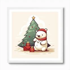 Polar Bear With Christmas Tree 1 Art Print 11 Polar Bear With Christmas Tree 1 Art Print -Xmas Gifts Hub m2Fgen2Fart print square framed white2F533684cf 8f75 48c9 bcd6 ab215ed0be03
