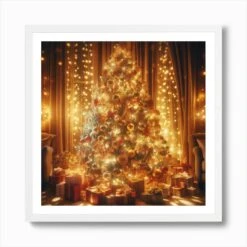 Christmas 35 Art Print -Xmas Gifts Hub m2Fgen2Fart print square framed white2F5822c31f 017c 48d9 b112 449b3846e46f