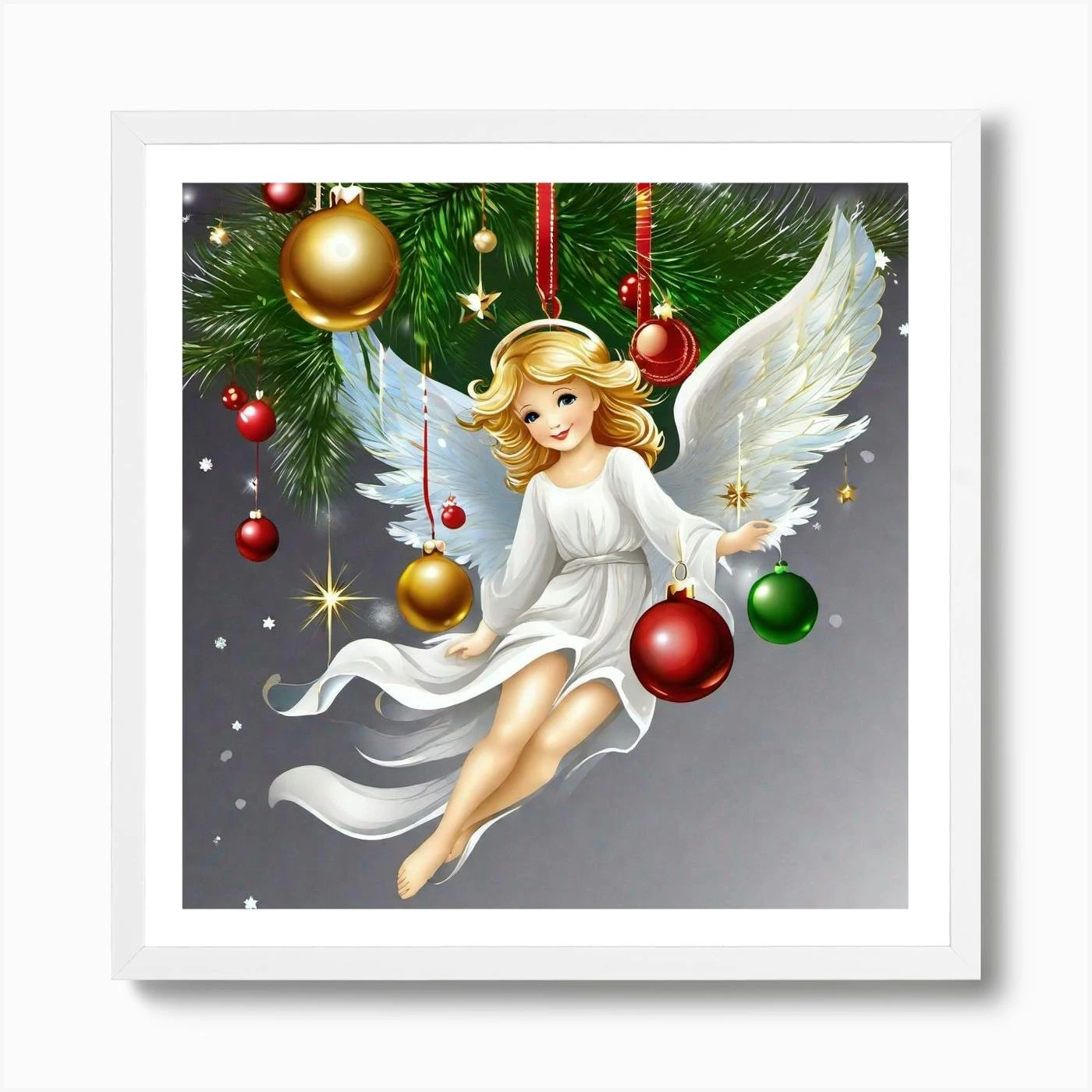 Angel Christmas Tree 1 Art Print 6 Angel Christmas Tree 1 Art Print - Image 4