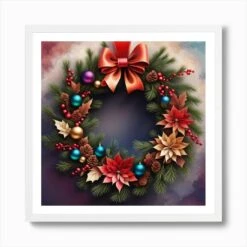 Christmas Wreath 1 Art Print 11 Christmas Wreath 1 Art Print -Xmas Gifts Hub m2Fgen2Fart print square framed white2F6a623b61 52c1 41f9 aac8 0167967f5b08