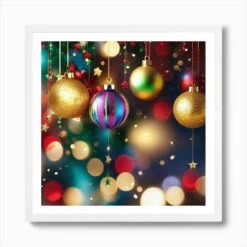 Christmas Ornaments 121 Art Print -Xmas Gifts Hub m2Fgen2Fart print square framed white2F831047b0 1d9a 4067 9e66 8b3df62d02a7