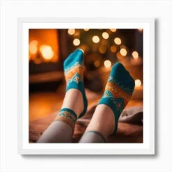 Christmas Socks Art Print -Xmas Gifts Hub m2Fgen2Fart print square framed white2F87489d8c 0e26 4752 ae1e 96860f92c689