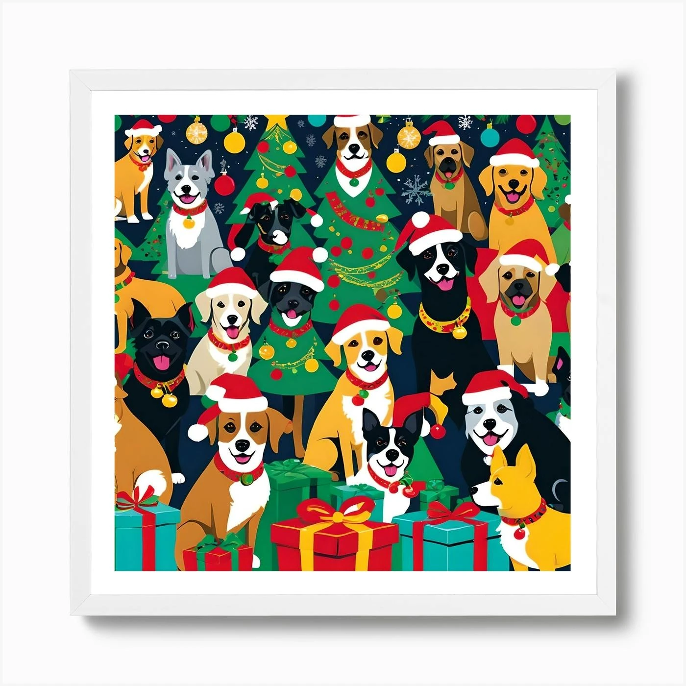 Vango CHRISTMAS PARTY DOGS Art Print 6 Vango CHRISTMAS PARTY DOGS Art Print - Image 4