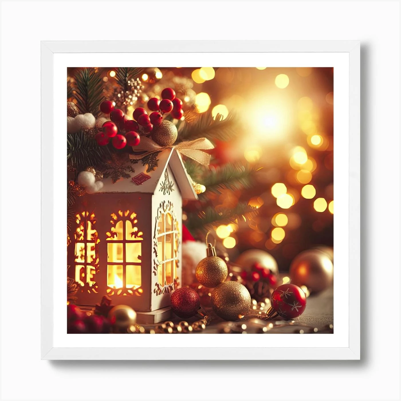 Christmas Decoration With A Lantern Art Print 6 Christmas Decoration With A Lantern Art Print - Image 4