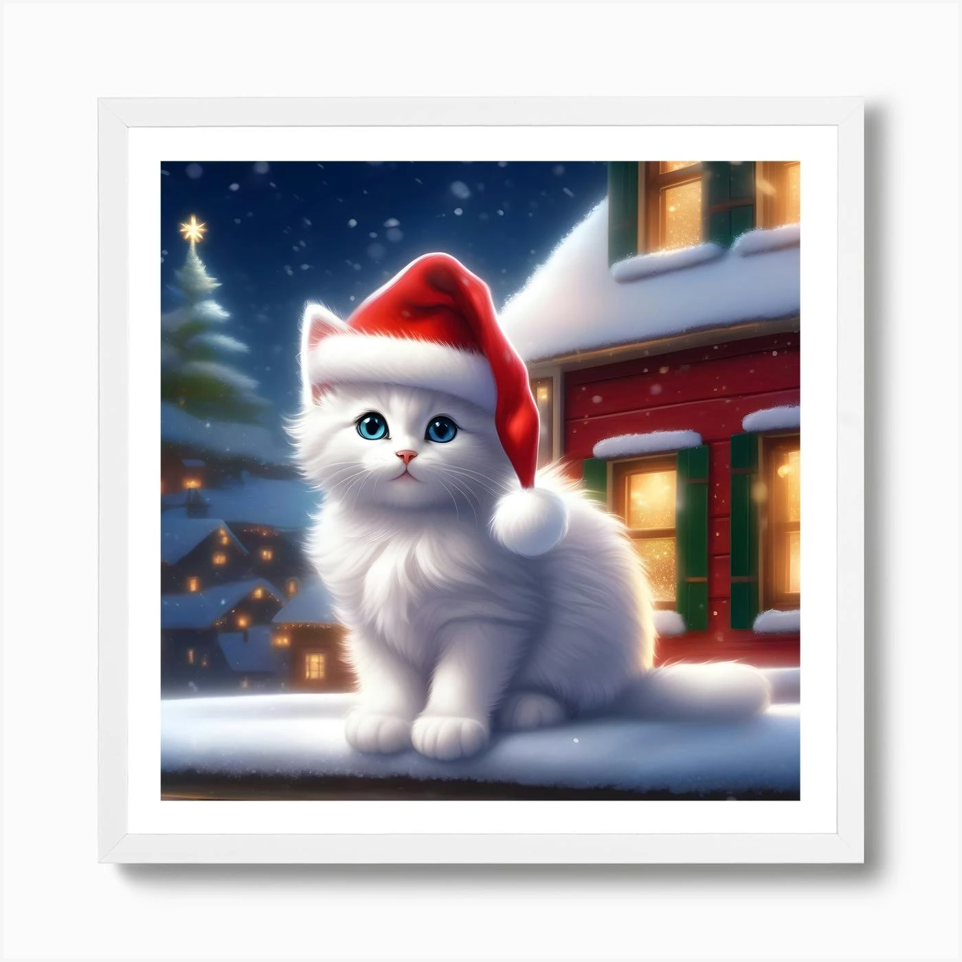 Cute Christmas Kitten 2 Art Print 6 Cute Christmas Kitten 2 Art Print - Image 4