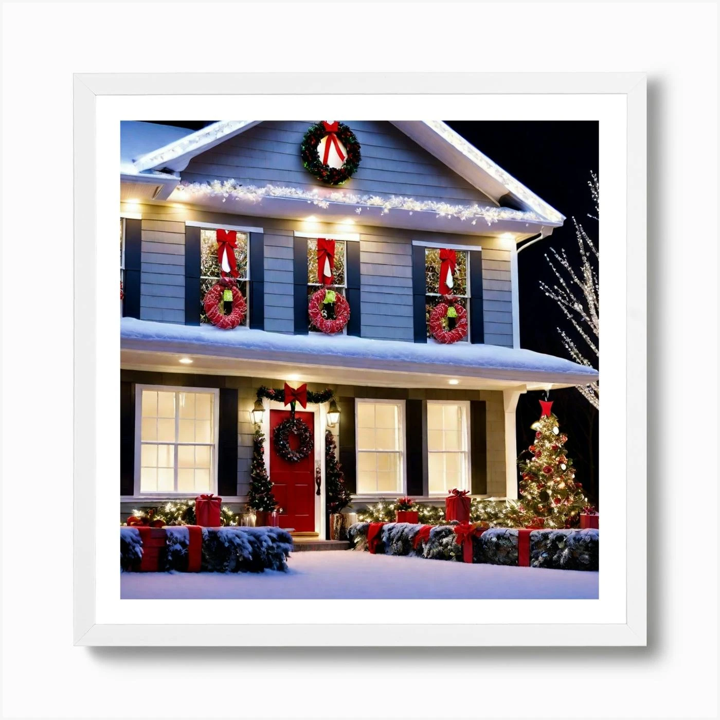 Christmas Decorations On A House 3 Art Print 6 Christmas Decorations On A House 3 Art Print - Image 4